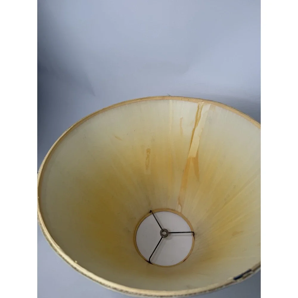 Vintage Ivory Pleated Fabric Large Lamp Shade 12x16